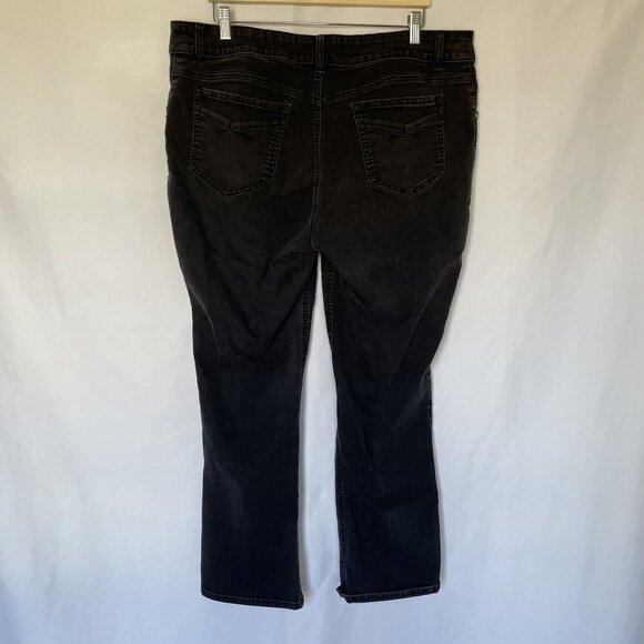 Riders By Lee Womens Mid Rise Bootcut Jeans Black Denim Stretch Classic 5-Pocket - Picture 5 of 6